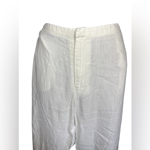 Old Navy collection Woman’s Linen White wide leg Pants sz 14 preloved - Picture 2 of 5